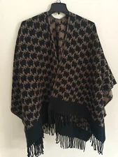 NWT Michael Kors Shawl Signature MK Logo Jacquard Cape Wrap One Size