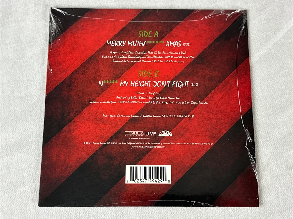 Eazy-E - Merry Mutha****** Xmas 7" RED Vinyl (RSD) 2015 Factory Sealed - Image 2 of 2