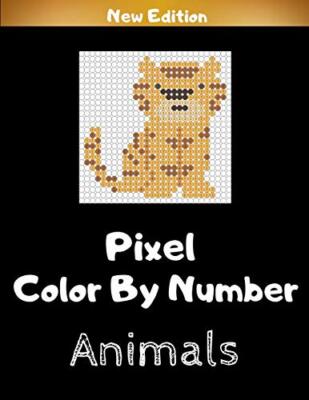 Pixel Color By Number Animals: Easy Pixel Coloring Book with Zoo Animals for ...