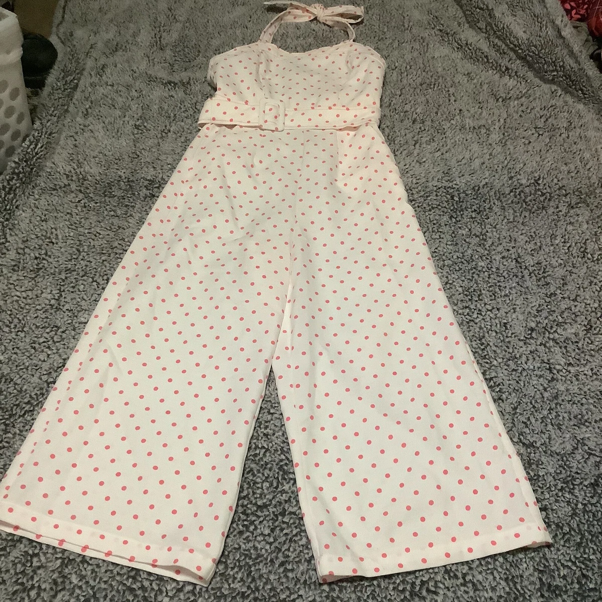 Polka dot top romper pants