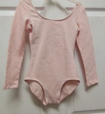 Bloch lt pink LONG SLEEVE LEOTARD CL5409 Cotton Spandex Front lined