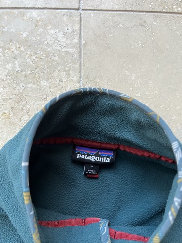 Patagonia Retro Button Snap Green Pullover Fleece Sweater Size XL - Picture 3 of 3