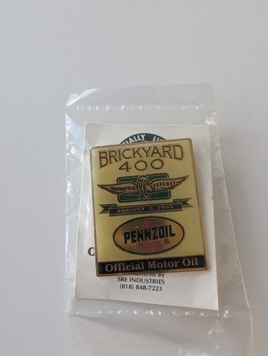 Vintage 90s NASCAR Brickyard 400 Indianapolis Speedway Pennzoil Pin 1995 NOS - Picture 2 of 3