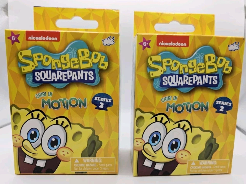 Lot of 2 New Blind Boxes SpongeBob SquarePants Chibi In Motion Series 2 Clip-On - Image 2 of 4