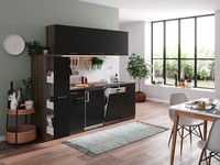 KüChe KüChenzeile SingleküChe Eiche York Schwarz Oliver 225 Cm Respekta