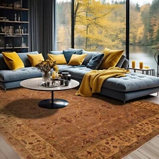 8' x 10' Hand Knotted Wool Peshawar Traditional 200 KPSI Oriental Area Rug Taupe