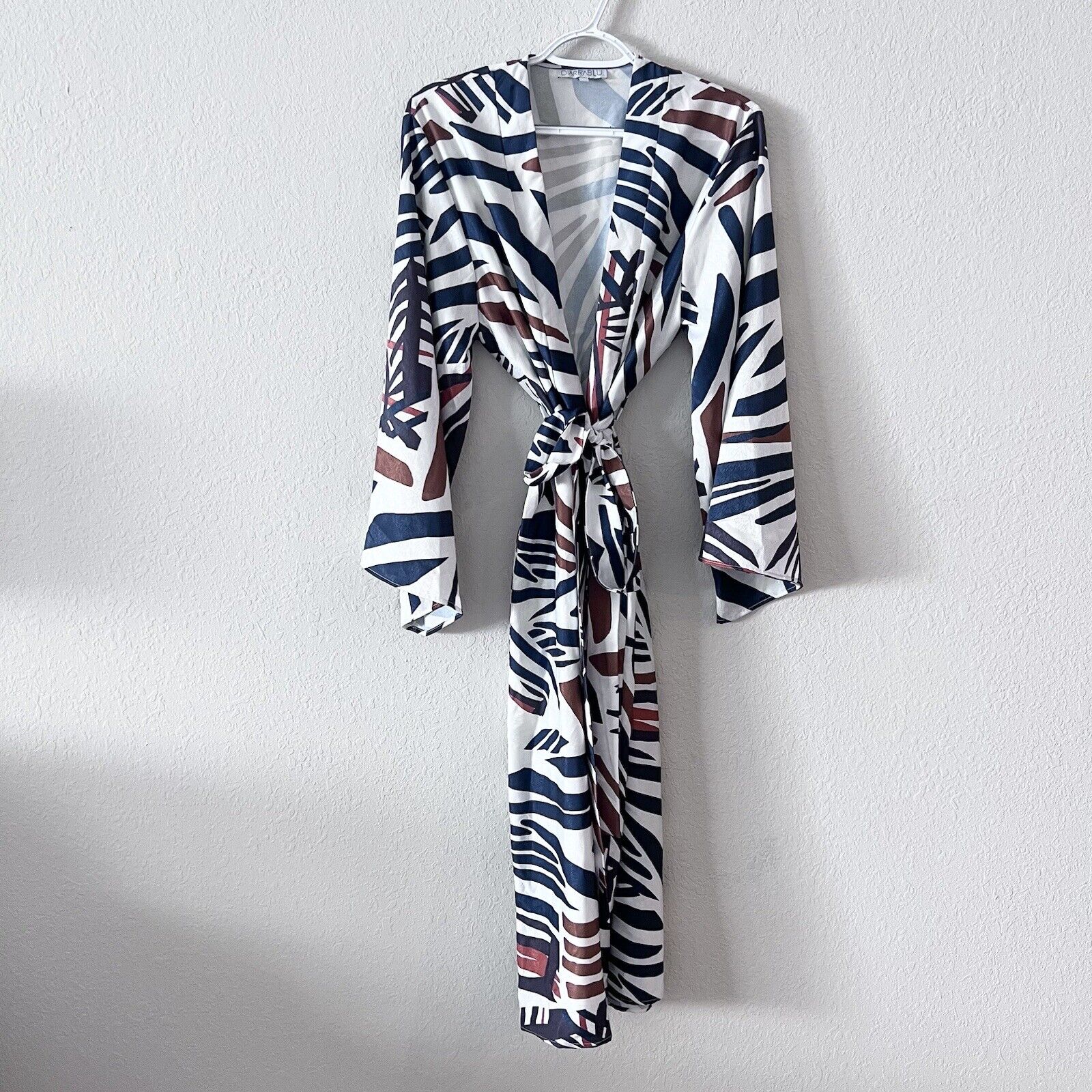Diarrablu Awa Print Long Sleeve Wrap Dress Polyester Size XS/S