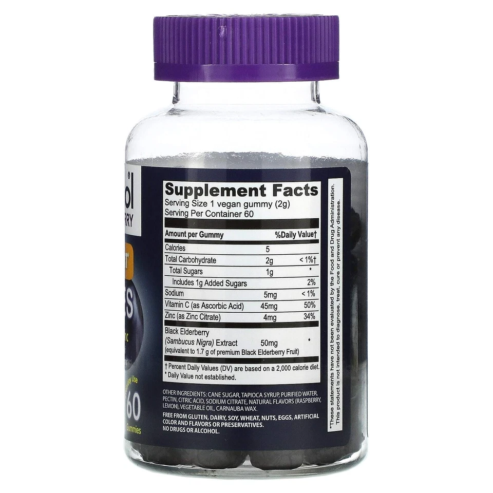 2 X Sambucol, saúco negro, gomitas de apoyo inmunológico con vitamina C y zinc, Na Foto 2 de 2