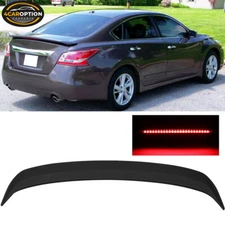 Fits 13-15 Nissan Altima 4Dr Trunk Spoiler Wing Matte Black w/ LED Brake Light
