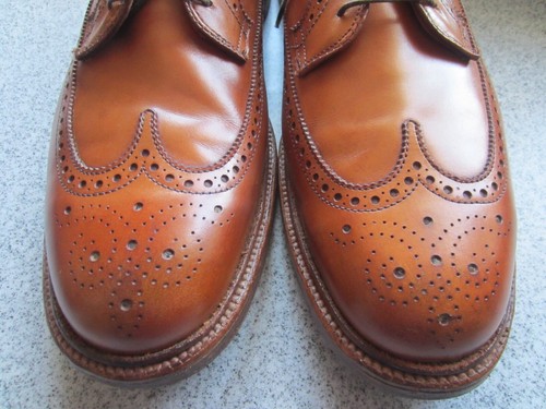 ALDEN SHOES MENS 12 B/D WINGTIPS J CREW 97641 BROWN LEATHER VERY NICE USA - Picture 3 of 13