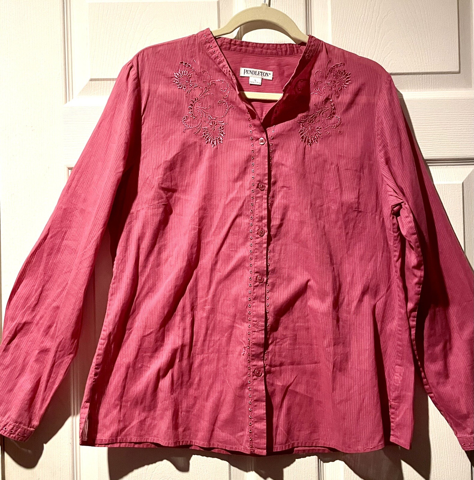 Vintage Lovely Pendleton Rose Button Front Top Sh… - image 1