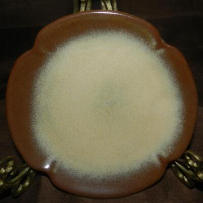 4 Vintage Frankoma 5E Prairie Brown Plainsman Scalloped Edge 5-7/8'' Bread Plate