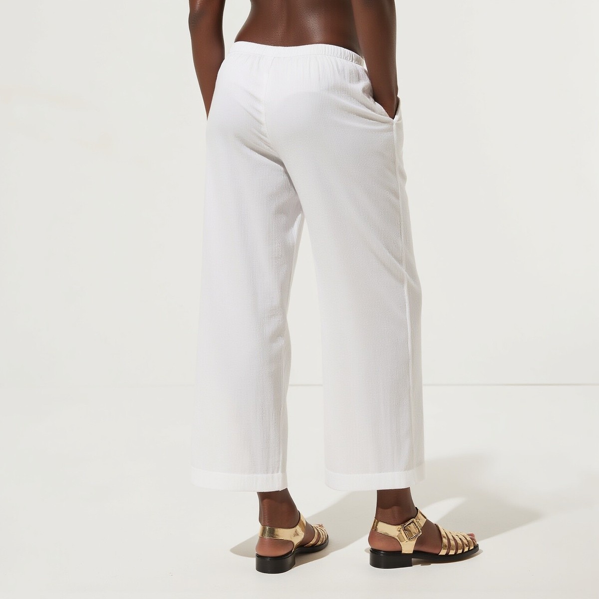 【OJOS】Sheer Over Tuck Pants White MUSINSA | OJOS Sheer Over Tuck Pants / White
