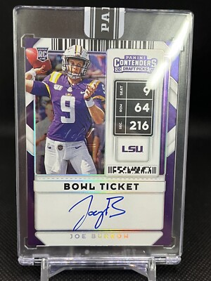 Joe Burrow RC 1/1  AUTO PLAYOFF TICKET 2020 contenders draft picks 1/1 BlackBox