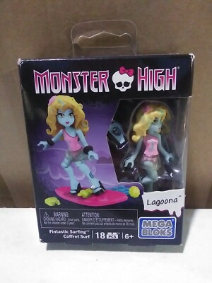 Monster High Lagoona Mega Bloks Fintastic Surfing 18 Piece Set 2015