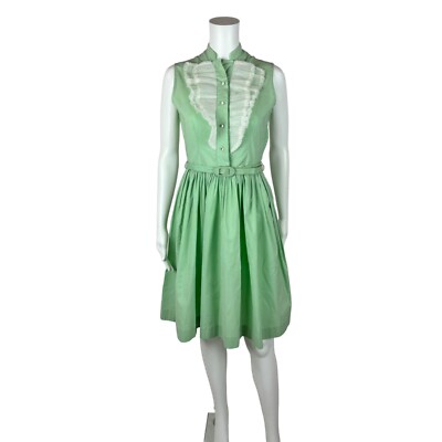mint green 1950s dress Vintage 1950s Mint Green Pinstriped Eyelet Dress main image 0