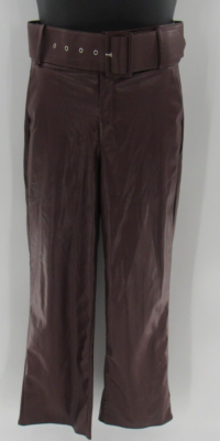 Missguided Faux Leather Wide Leg Brown Trousers high waisted Pants Womens  Sz 4 | eBay