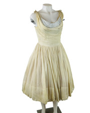 Vintage 50s Womens Small Embellished Chiffon Cupcake Dress Wedding Prom Princess