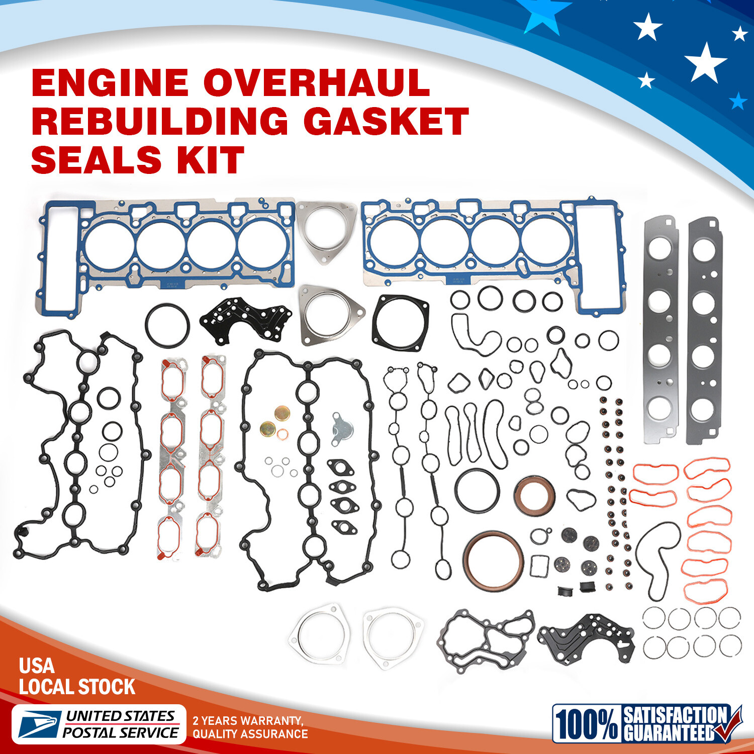 Fits Audi S5 A6 Touareg 4.2L Engine Overhaul Rebuilding Gasket Seals 079103383AR
