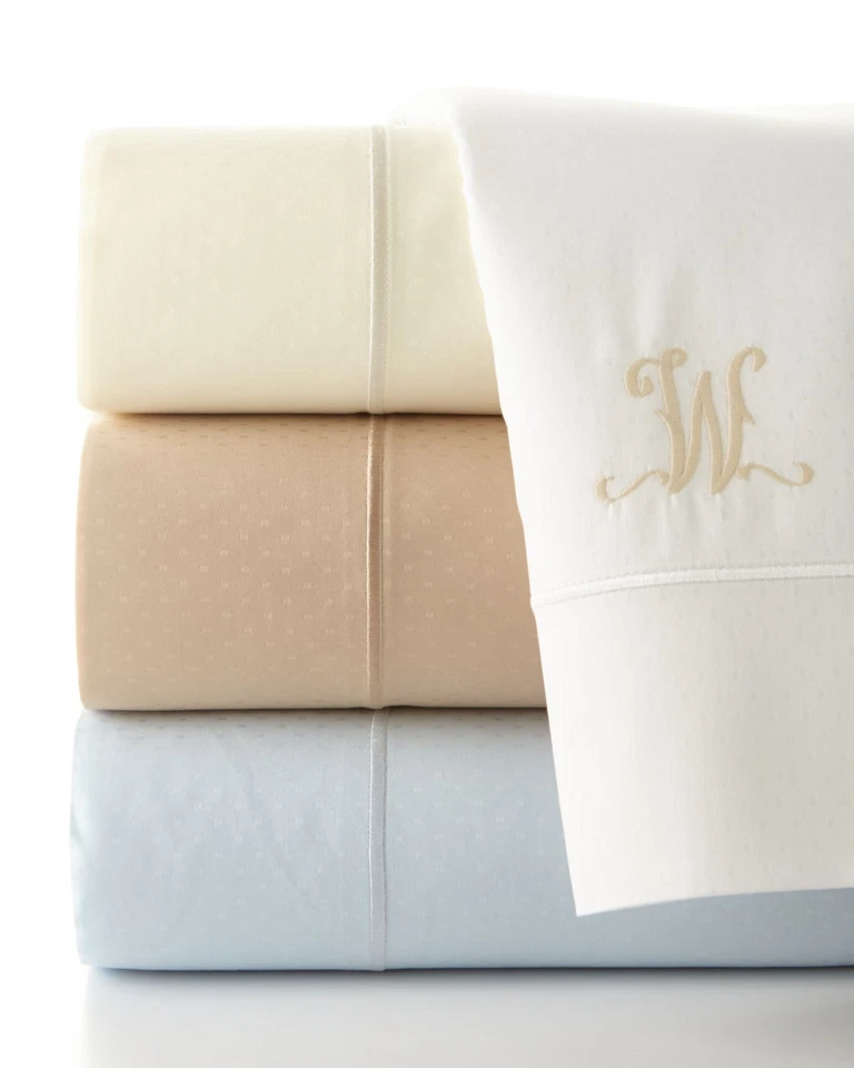 Sferra Marcus Dot Ivory King Sheet Set 4 PC 100% Pima Cotton Sateen 400TC NEW - Image 4 of 4