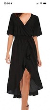 KorMei Black Maxi Ruffle Dress Size 2xL Elastic Waist Up To 1ft10in