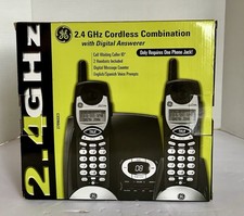GE 2.4 GHz Cordless Combination Phones with Digital Answering Black