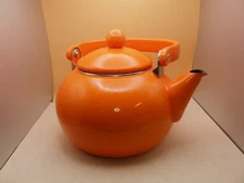 Orange Reston Lloyd Two Quart Enamelware On Steel Tea Kettle Kitchen Stove Boil