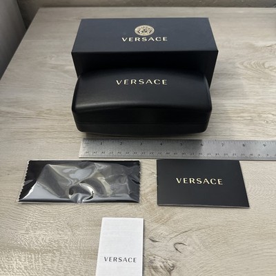 NEW VERSACE BLACK AUTHENTIC EYEGLASSES SUNGLASSES CASE W/CLOTH