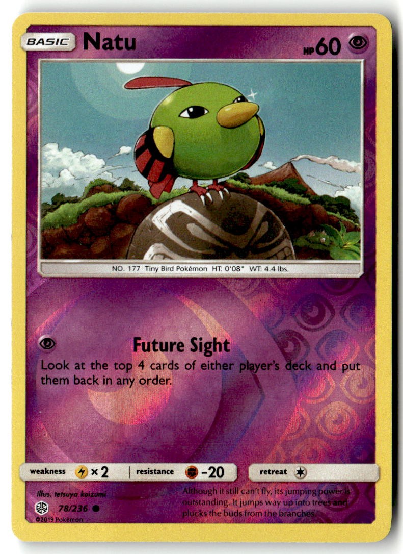 Natu 78/236 Common SM - Cosmic Eclipse Pokemon Reverse Holofoil Near Mint