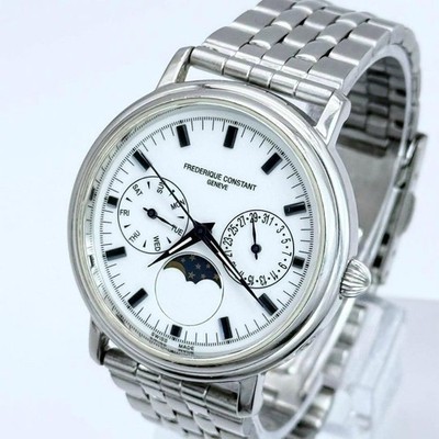 Frederique Constant Moon Phase Day Date Men s Watch Genuine Working Battery
