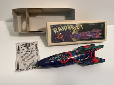 1998 Vintage Limited Tin Toy Mars Patrol Rocket USA RAIDER  X-1 with COA and Box