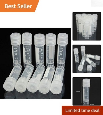 20x 2ml Cryovials with Screw Caps - Ideal for Secure Cryogenic Sample Storage