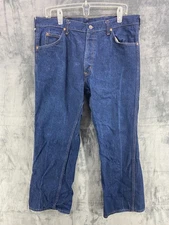 VINTAGE Sears Roebucks Jeans Mens 36x29 Blue Denim Bootcut 80s 50124 Grunge READ