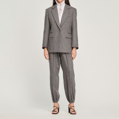 Sandro Women's Grey Wool Blend Jacket Size 40 FR 12 UK 8 US SFPVE00754