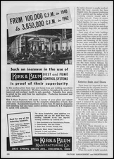 1942 Kirk & Blum Co. Cincinnati Ohio Photo Dust & Fume Control System Print Ad
