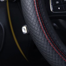 Genuine Leather Diy Car Steering Wheel Cover Anti-slip For 1538 Cm Black Genuine Leather Diy Car Steering Wheel Cover Anti-slip For 1538 Cm Black