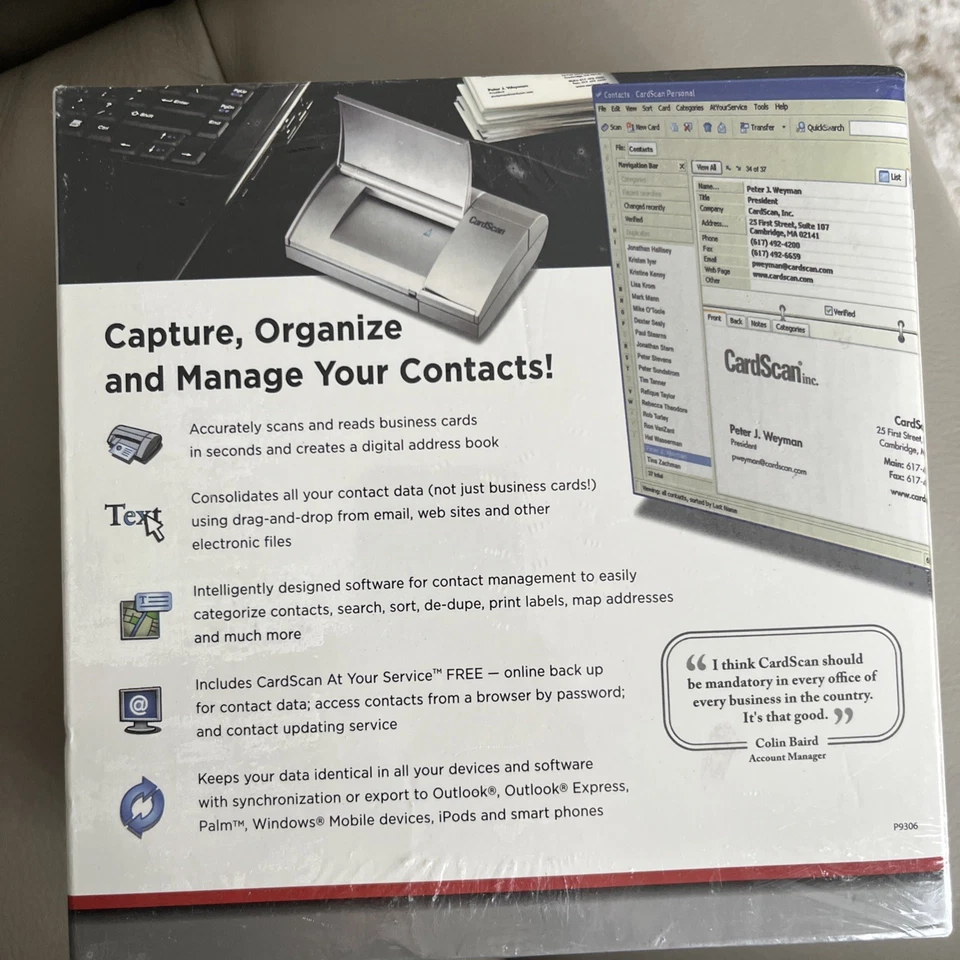 CardScan Personal Contact Manager and Compact Business Card Scanner NEW SEALED - Image 2 of 2