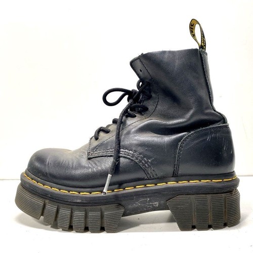 Dr Martens Audrick 8-Eye Black Solid Combat Boots Women 8
