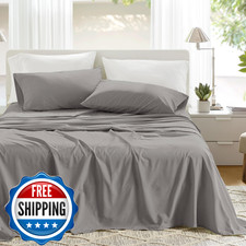 Comfort Spaces Twin XL 100 Cotton Sheet Set 3pc Dark Gray Deep Pocket up to 14i