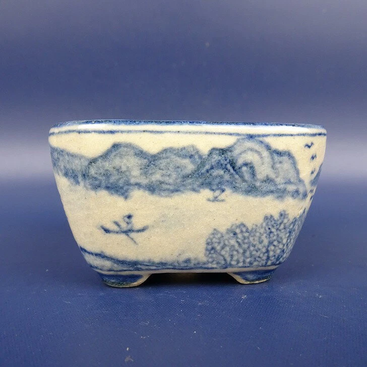 Maceta Bonsai Japonesa KII Forma Cuadrada W6cm H3.5cm Blanco Esmaltado Foto 3 de 4