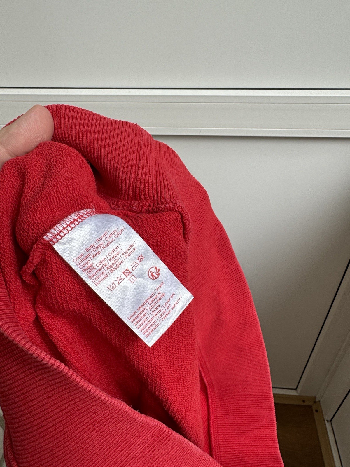 Lacoste Live Unisex Long Sleeve Pullover Sweatshirt Sz S Red thumbnail 6