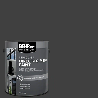 #ad 1 Gal. Black Semi Gloss Direct to Metal Interior Exterior Paint $58.98