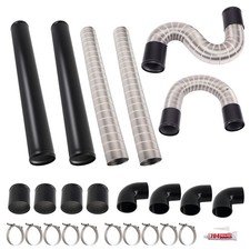 3 Universal Turbo Intercooler Piping Kit Aluminum Flexible Pipes Clamps