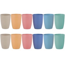 Wheat Straw Unbreakable Cup - 12 oz Reusable Drinking Glasses Sets for Kitche...
