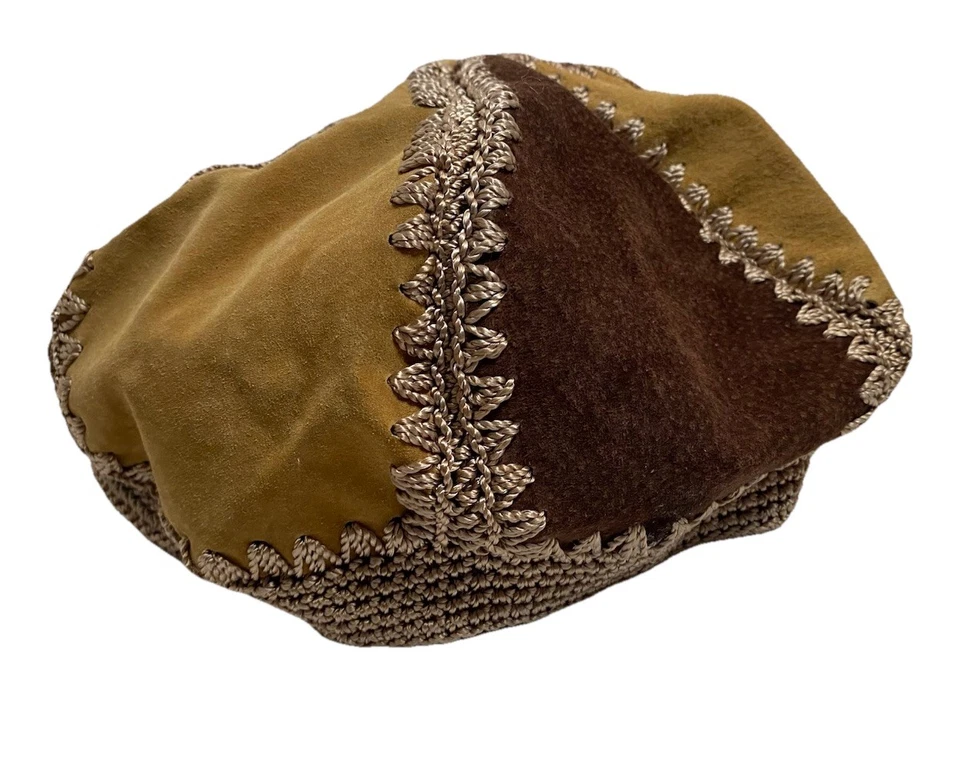 Кожаная кепка Wilsons Maxima Newsboy желтовато-коричневая коричневая замшевая крючком с полями и деталями размер L/XL - Изображение 4 из 4