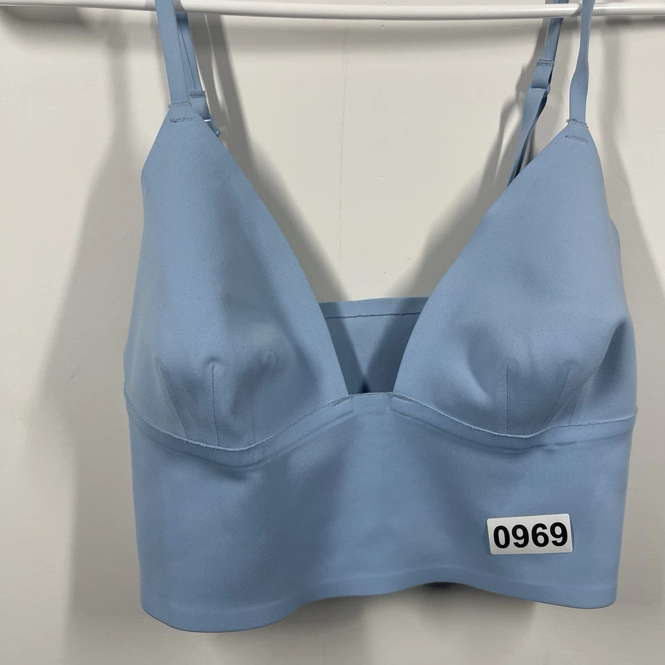 Intimately Free People Feels Right Bralette S Blue V Neckline Stretch - Image 3 of 4