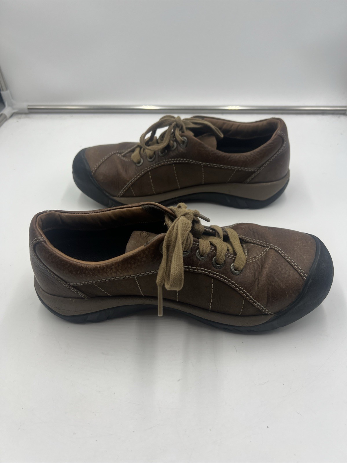 Scarpe Presidio Keen Donna 7 5 Pelle Marrone Escursionismo Campeggio Comfort Lacci