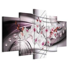 Artgeist Wandbild 5 tlg Groß Wohnzimmer Leinwand Bilder Vlies Blumen Orchideen