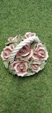 Vintage Rose Basket Possibly Capodimonte. Made In Italy.