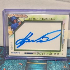 2025 Panini Boys of Summer Jumbo Auto Arjun Nimmala #11/199 Blue Jays RC